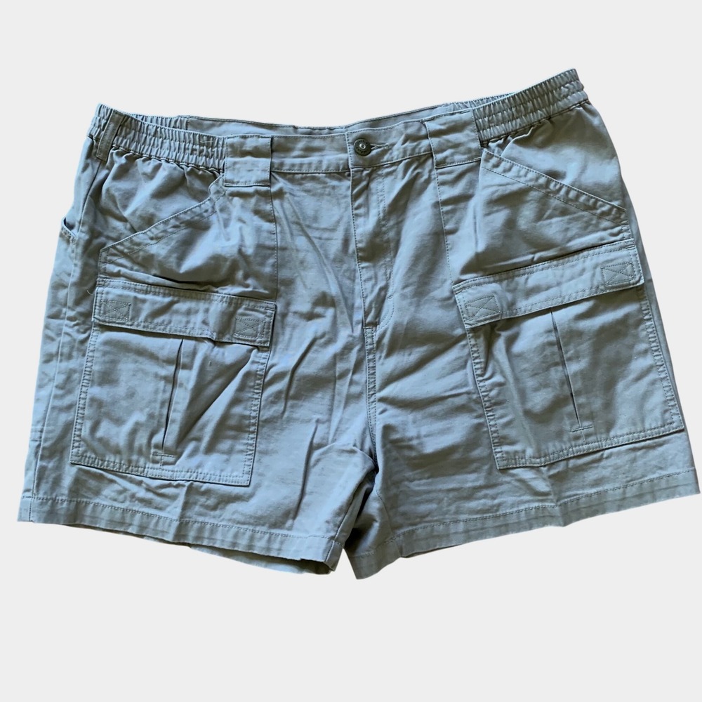 Cabela's Cargo Shorts Mens 44 Tan Cotton Elastic Waist Utility Pockets Outoor - Picture 5 of 11